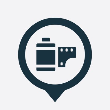 fotoğraf film simgesi harita PIN