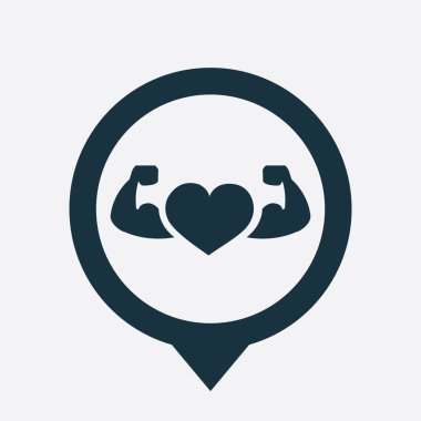 kalp kas silah simge harita iğne ile