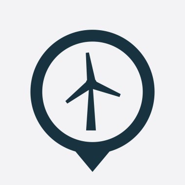 Rüzgar değirmeni simge harita PIN