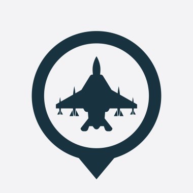 Fighter uçak simgesi harita PIN