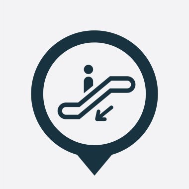 simge harita PIN yürüyen merdivenle