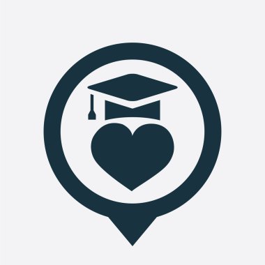 Eğitim simge harita PIN seviyorum