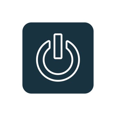 güç simgesi yuvarlak kare düğmesini