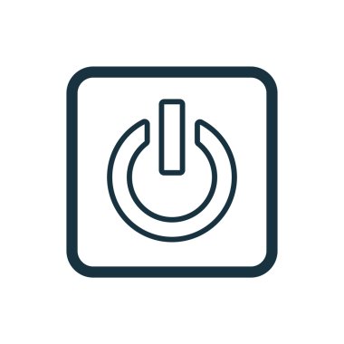 güç simgesi yuvarlak kare düğmesini