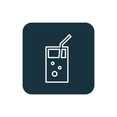 kokteyl simgesi yuvarlak kareler düğmesi