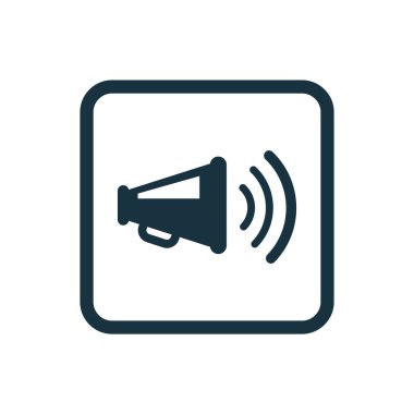 hoparlör simgesi yuvarlak kareler düğmesi