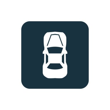 Araba üst simge yuvarlak kareler düğmesi