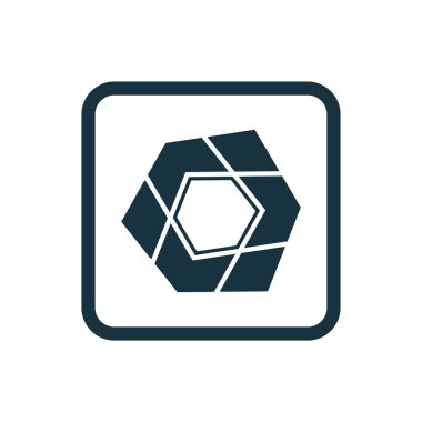 soyut pentagon kutsal kişilerin resmi yuvarlak kare düğme