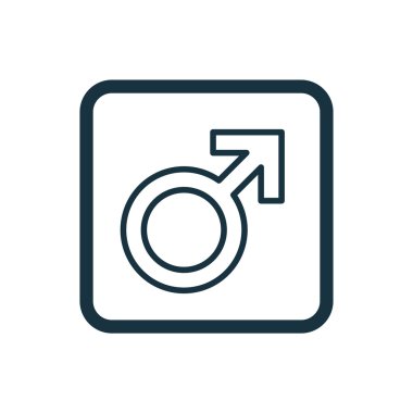 erkek sembol simge yuvarlak kare düğmesini