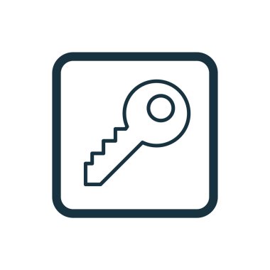 anahtar simgesi yuvarlak kareler düğmesi