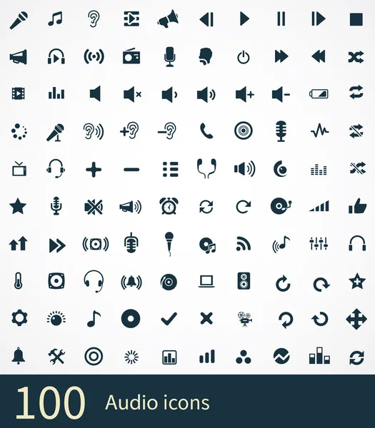 100 icono de audio — Archivo Imágenes Vectoriales