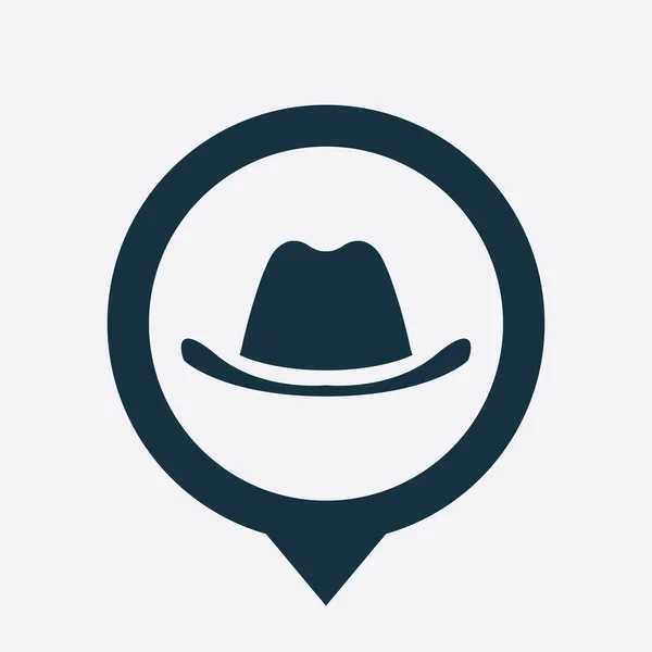 Classic hat icon map pin — стоковый вектор