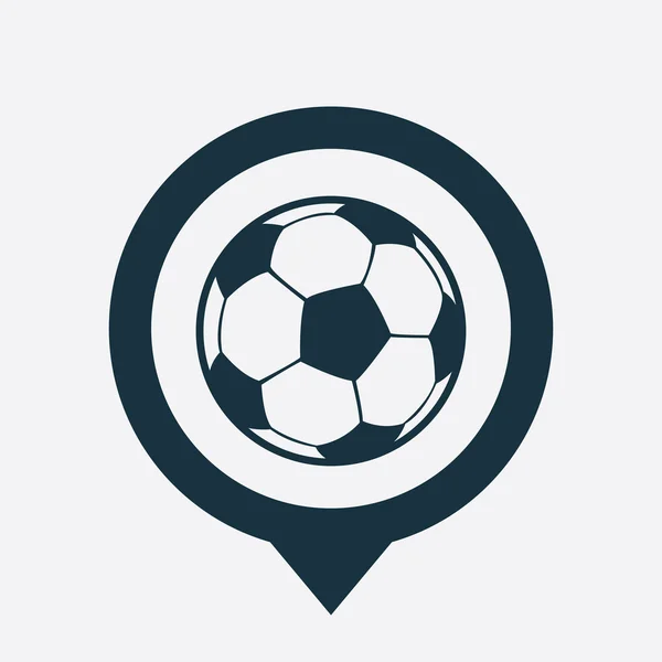 Bola de futebol ícone mapa pino — Vetor de Stock