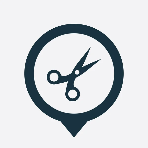 Nożyczki ikona mapa pi — Wektor stockowy