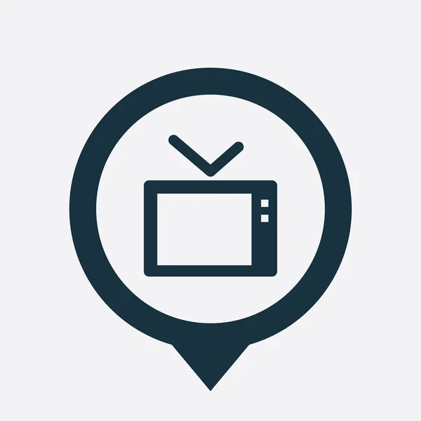 Icono de tv mapa pin — Vector de stock