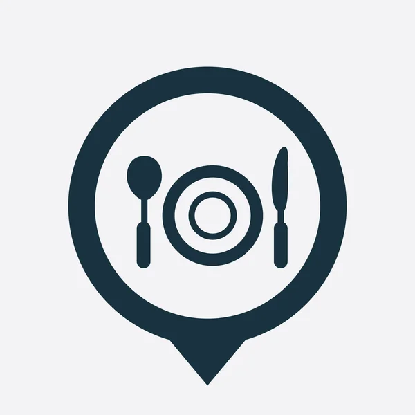 Restaurant Symbol Karte Pin — Stockvektor