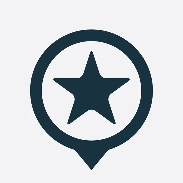 Star icon map pin — Stock Vector