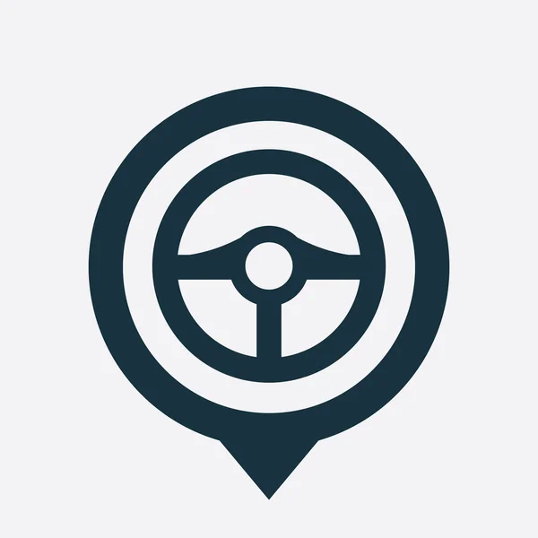 Icono del volante mapa pin — Vector de stock
