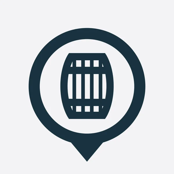 Barrel icon map pin — Stock Vector