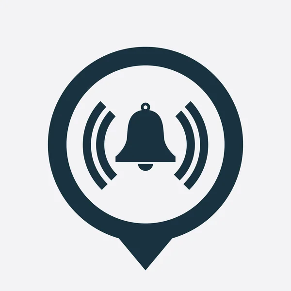 Bell pictogram kaart pin — Stockvector