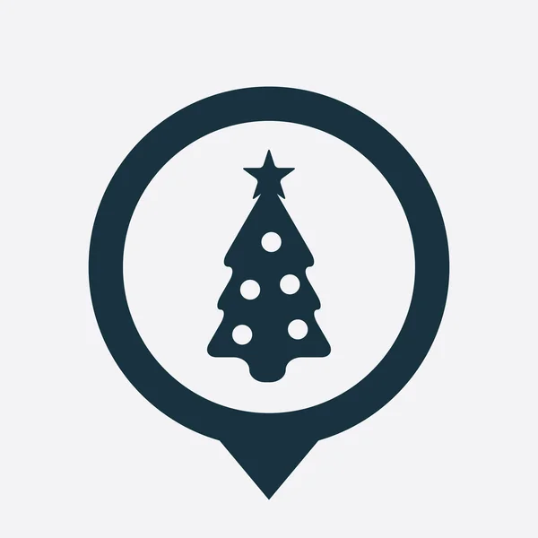 Árbol de Navidad icono mapa pin — Archivo Imágenes Vectoriales