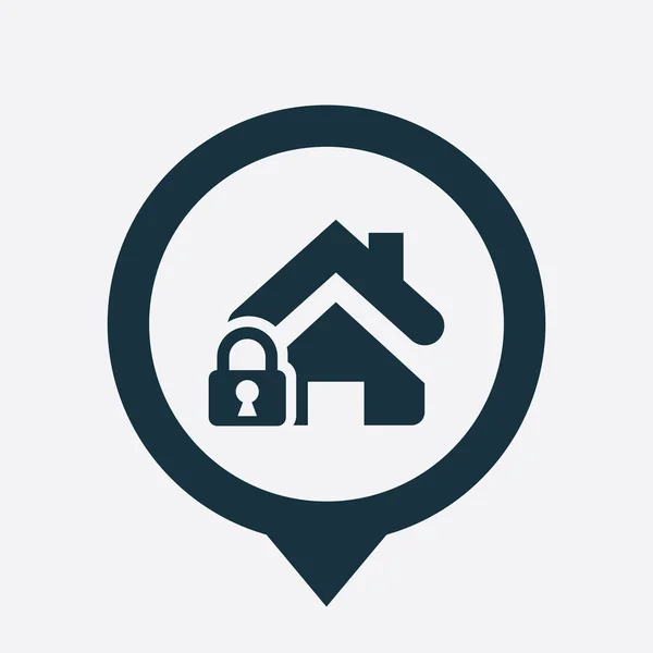 Home sleutelpictogram kaart pin — Stockvector