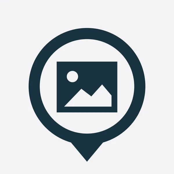 Blank photo icon map pin — Stock Vector