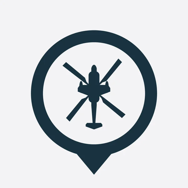 Vrtulník ikona mapu pin — Stockový vektor