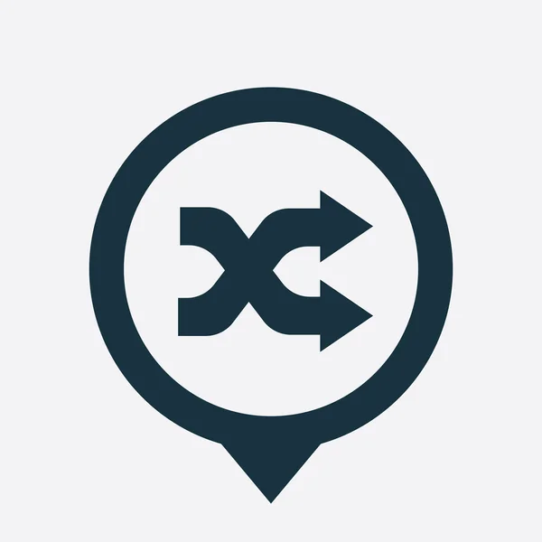Shuffle icon map pin — Stock Vector