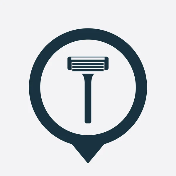 Razor icon map pin — Stock Vector