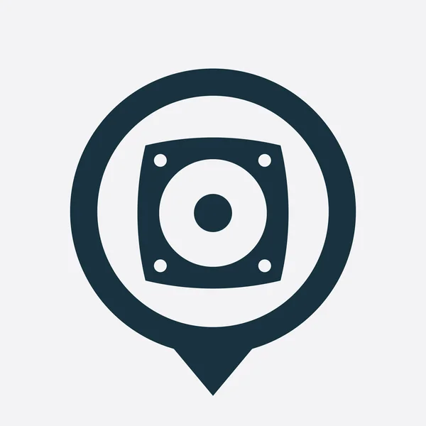 Speaker icon map pin — Stock Vector