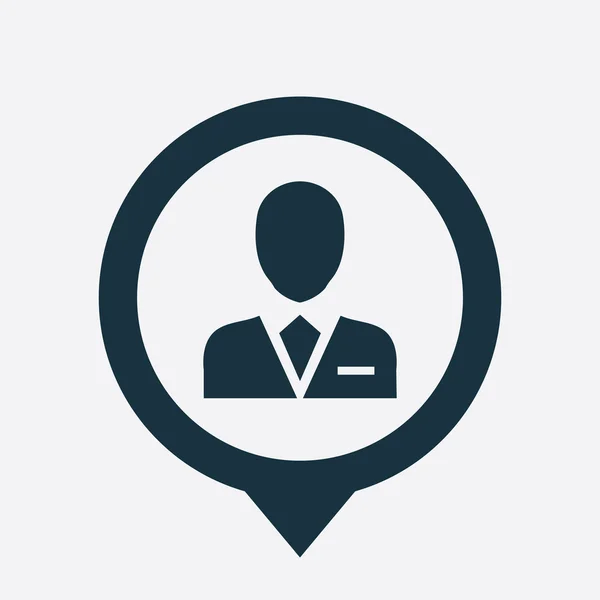 Business avatar icona mappa pin — Vettoriale Stock
