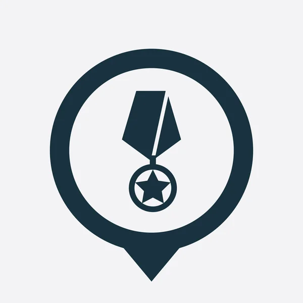 Μετάλλιο εικονίδιο χάρτη καρφίτσα — Διανυσματικό Αρχείο