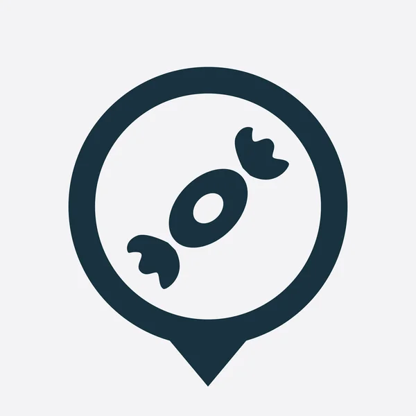 Snoep pictogram kaart pin — Stockvector