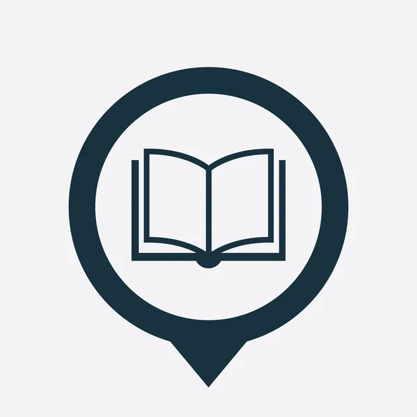 Libro icono mapa pin — Vector de stock