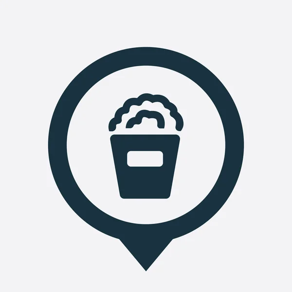 Popcorn icon map pin — Stock Vector