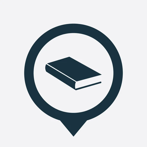 Libro icono mapa pin — Vector de stock