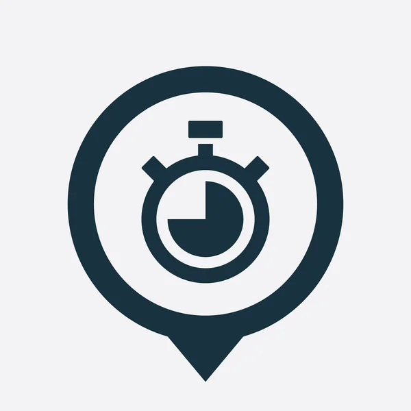 Timer icona mappa pin — Vettoriale Stock