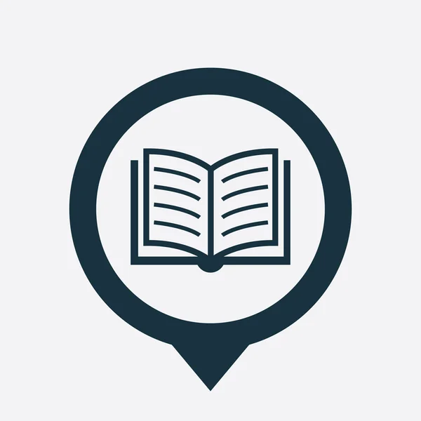 Libro icono mapa pin — Vector de stock