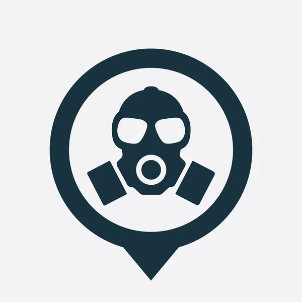 Respirator icon map pin — Stock Vector