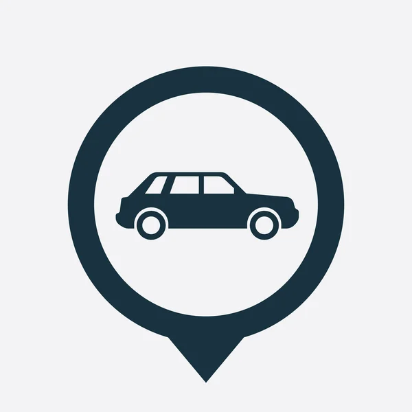 Auto pictogram kaart pin — Stockvector