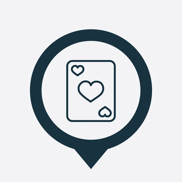 Icona del poker mappa pin — Vettoriale Stock