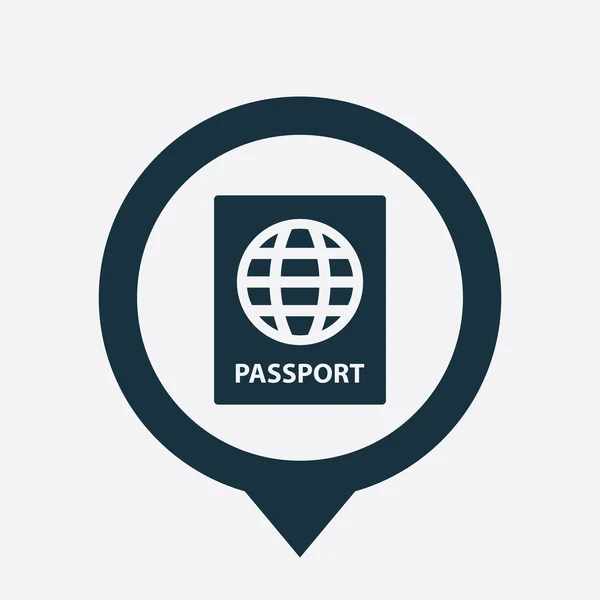 Passport ikon megjelenítése pin — Stock Vector