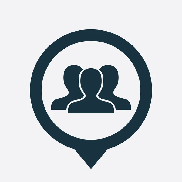 Team icon map pin — Stock Vector