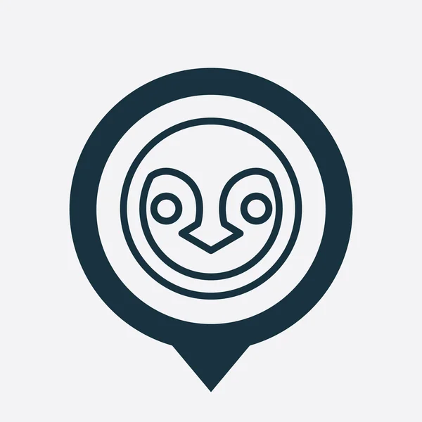 Penguin icon map pin — Stock Vector