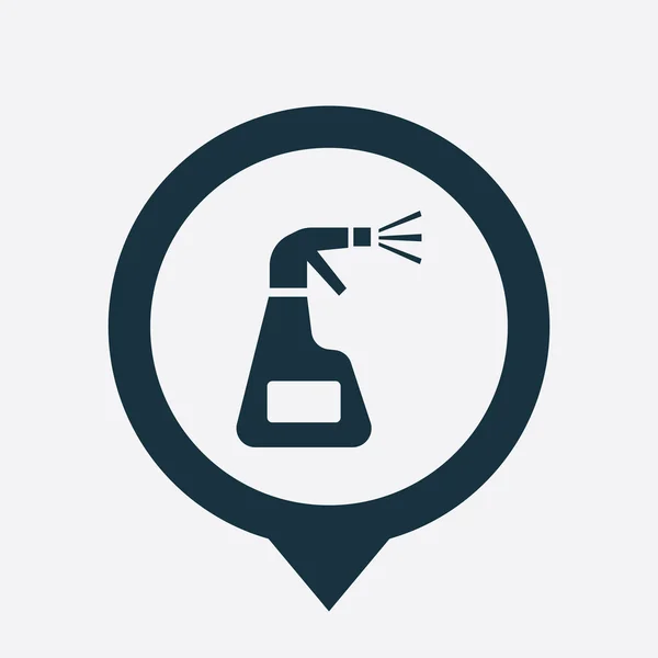 Schoonmaak pictogram kaart pin — Stockvector