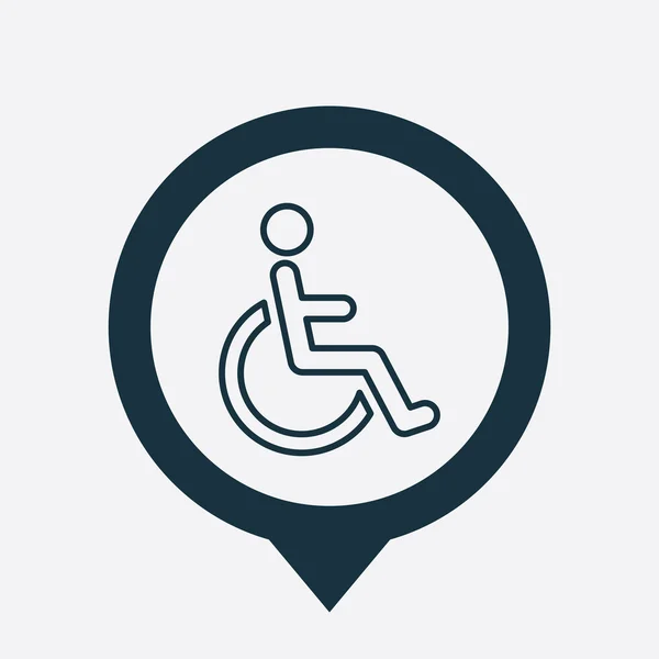 Cripple icon map pin — Stock Vector