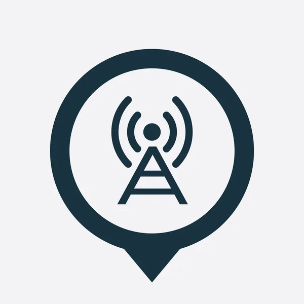 Icono de la antena mapa pin — Vector de stock