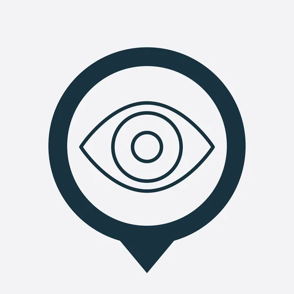 Oog pictogram kaart pin — Stockvector