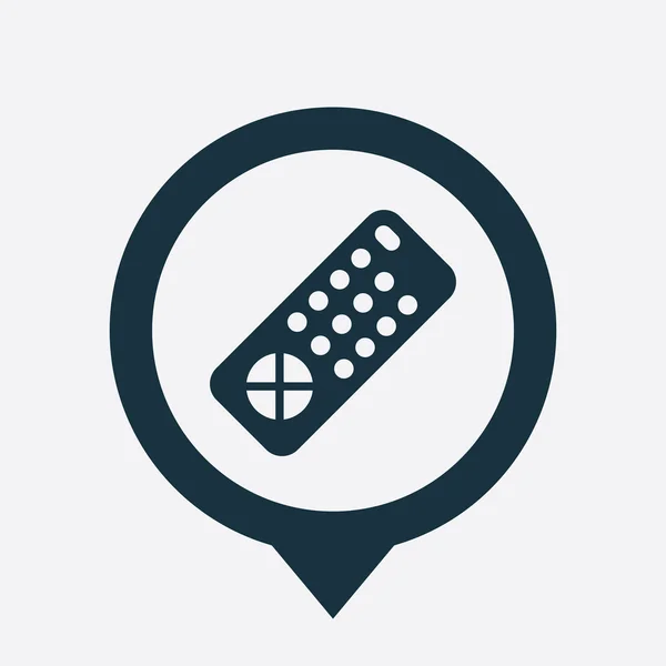 TV remote Symbol Karte pin — Stockvektor